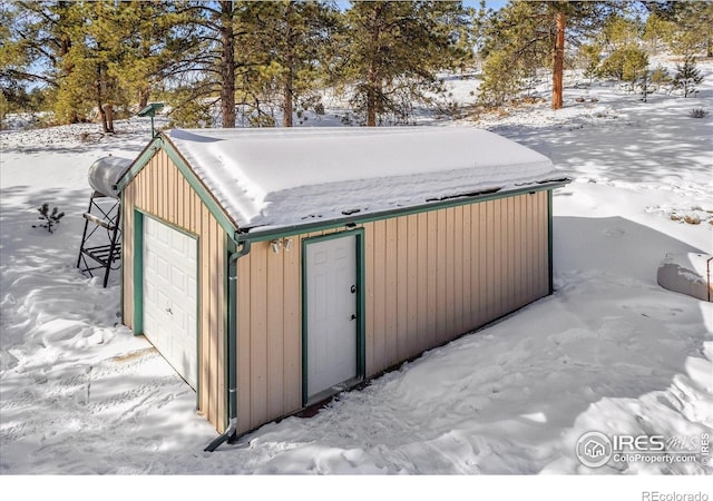 3367 Badger Creek Rd, Hartsel, CO 80449 - snow covered garage with a garage
