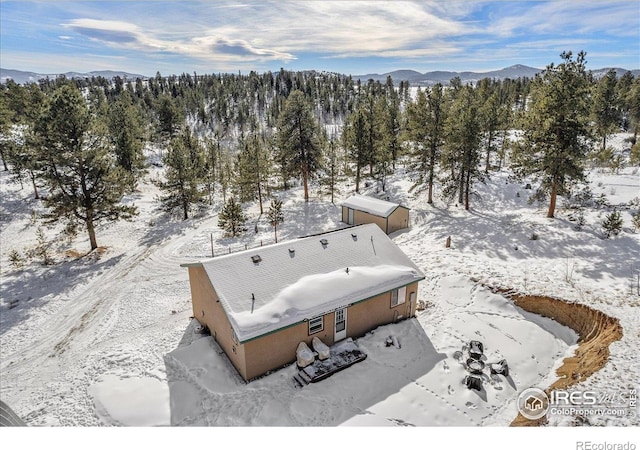 3367 Badger Creek Rd, Hartsel, CO 80449 - snowy aerial view featuring a mountain view