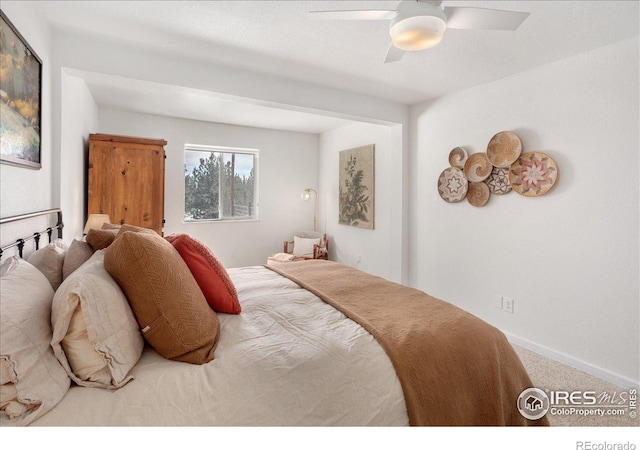 3367 Badger Creek Rd, Hartsel, CO 80449 - carpeted bedroom with a ceiling fan and baseboards