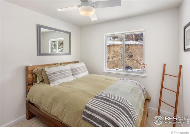 3367 Badger Creek Rd, Hartsel, CO 80449 - carpeted bedroom with baseboards and a ceiling fan