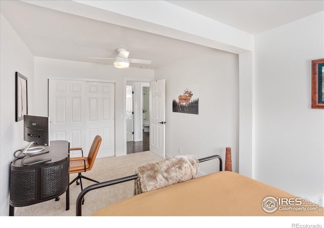 3367 Badger Creek Rd, Hartsel, CO 80449 - carpeted bedroom featuring a closet and ceiling fan