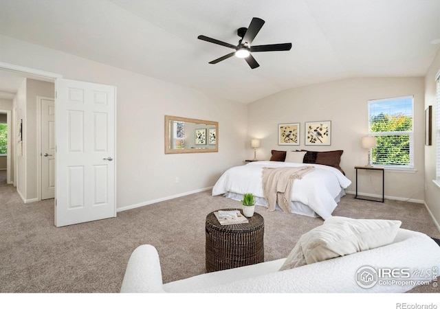 2262 Harvest St, Fort Collins, CO 80528 - carpeted bedroom featuring lofted ceiling and ceiling fan