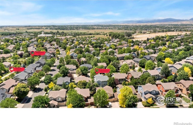 2262 Harvest St, Fort Collins, CO 80528 - aerial view of residential area featuring a mountainous background