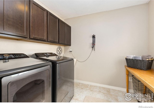 1705 Wales Dr, Berthoud, CO 80513 - laundry room with cabinet space and washer and clothes dryer