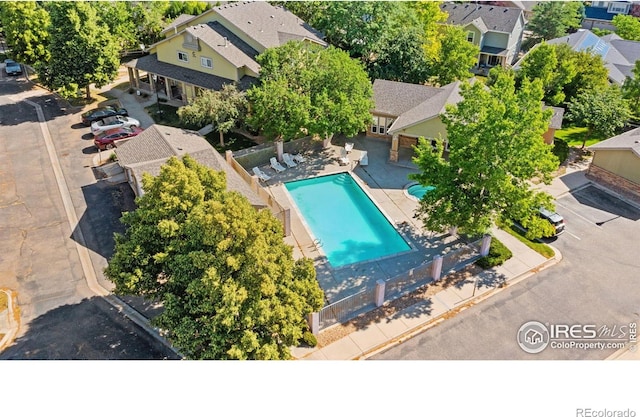 2702 Rigden Pkwy Unit F4, Fort Collins, CO 80525 - aerial perspective of suburban area featuring a pool