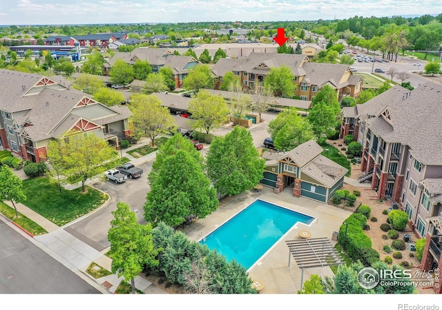 2133 Krisron Rd Unit D103, Fort Collins, CO 80525 - aerial view of residential area featuring a pool