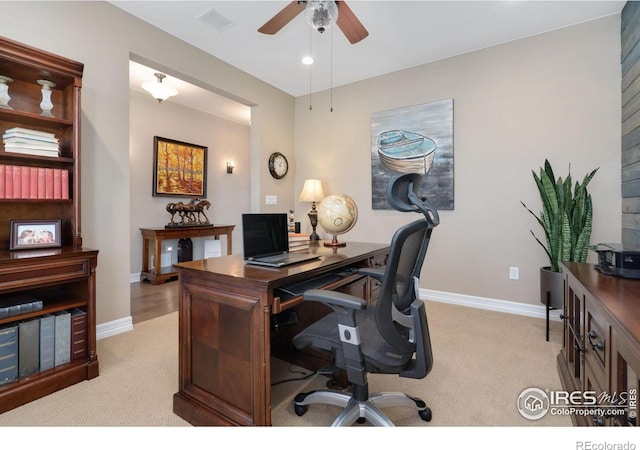 3304 Heron Lakes Pkwy, Berthoud, CO 80513 - office with light carpet and ceiling fan