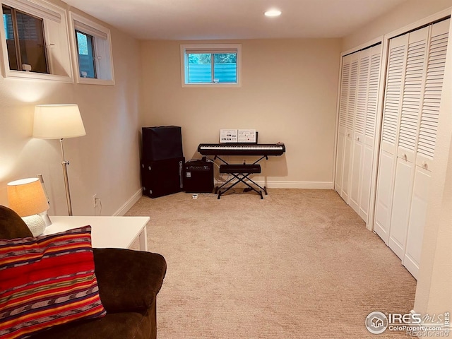 4303 30th St, Boulder, CO 80301 - sitting room featuring light carpet and recessed lighting
