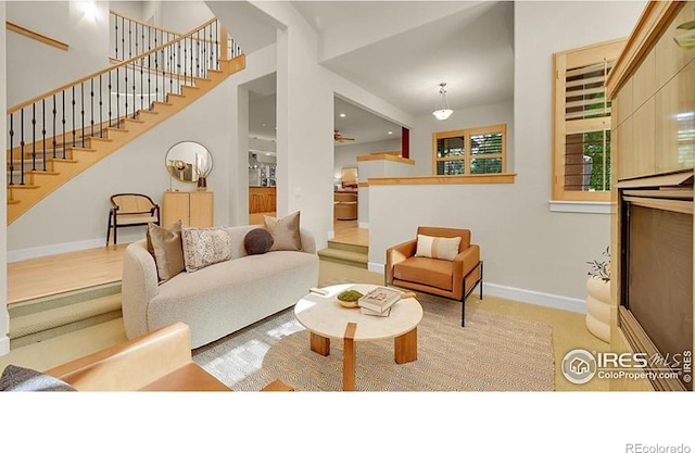 2861 Shoshone Trl, Lafayette, CO 80026 - living area with stairs
