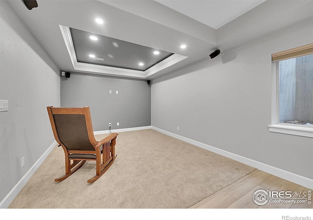 2861 Shoshone Trl, Lafayette, CO 80026 - unfurnished room featuring recessed lighting, wood finished floors, and a raised ceiling