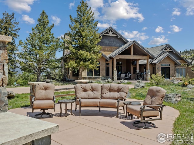 3411 Hillcrest Ln, Estes Park, CO 80517 - view of patio / terrace featuring outdoor lounge area