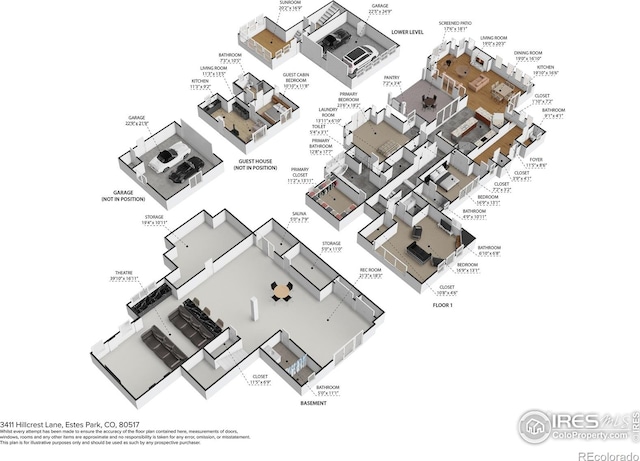 3411 Hillcrest Ln, Estes Park, CO 80517 - view of floor plan / room layout