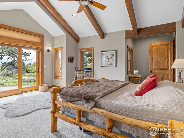 3411 Hillcrest Ln, Estes Park, CO 80517 - bedroom with access to outside, multiple windows, and carpet flooring
