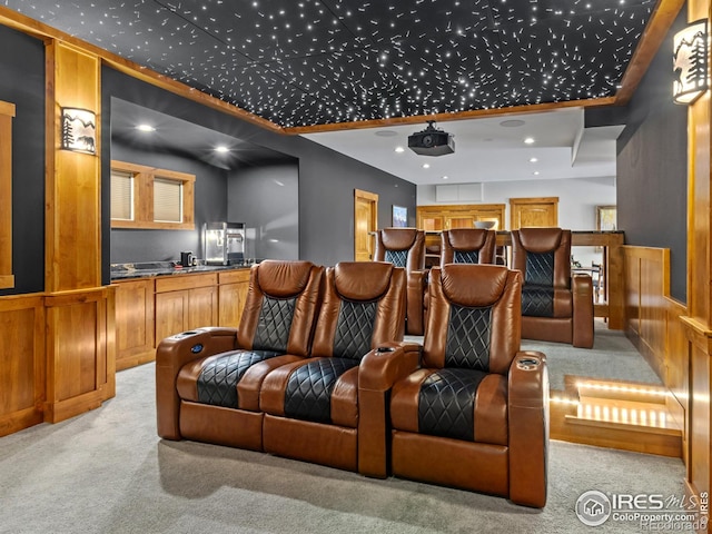 3411 Hillcrest Ln, Estes Park, CO 80517 - carpeted home theater room featuring recessed lighting