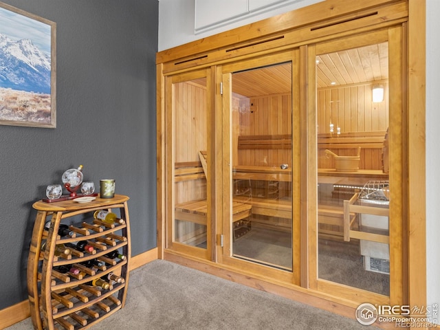 3411 Hillcrest Ln, Estes Park, CO 80517 - sauna with carpet flooring and a textured wall