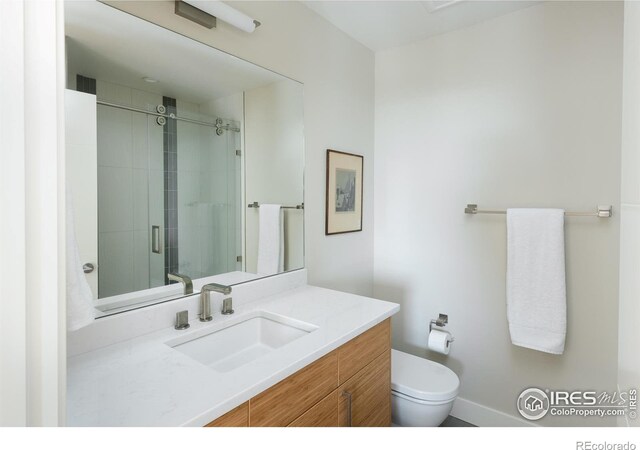 514 Granite Dr, Boulder, CO 80302 - bathroom featuring vanity and a stall shower