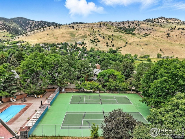 770 Quince Cir, Boulder, CO 80304 - view of tennis court with a mountain view