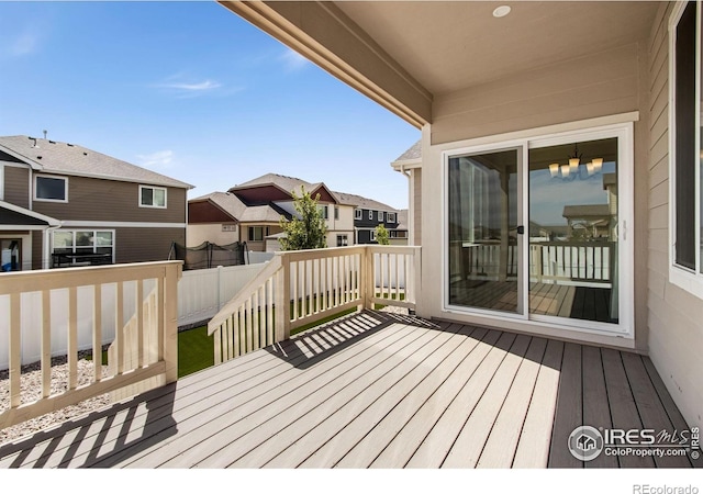10400 17th St, Greeley, CO 80634 - wooden deck featuring a residential view and a fenced backyard