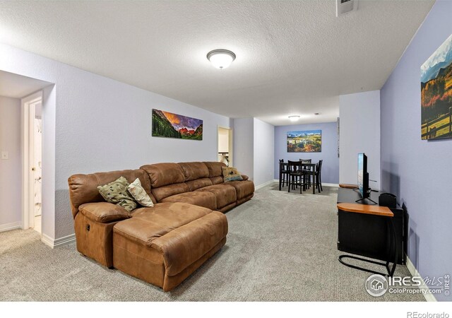 1014 Andrews Peak Dr Unit D112, Fort Collins, CO 80521 - carpeted living room with a textured ceiling and baseboards