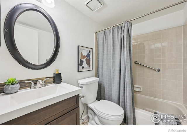 951 Vetch Cir, Lafayette, CO 80026 - bathroom with vanity and shower / tub combo with curtain