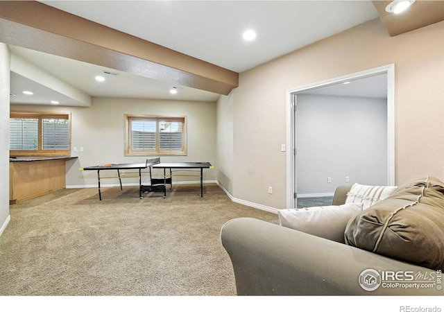 4332 Clay Commons Ct, Boulder, CO 80303 - carpeted living area with recessed lighting