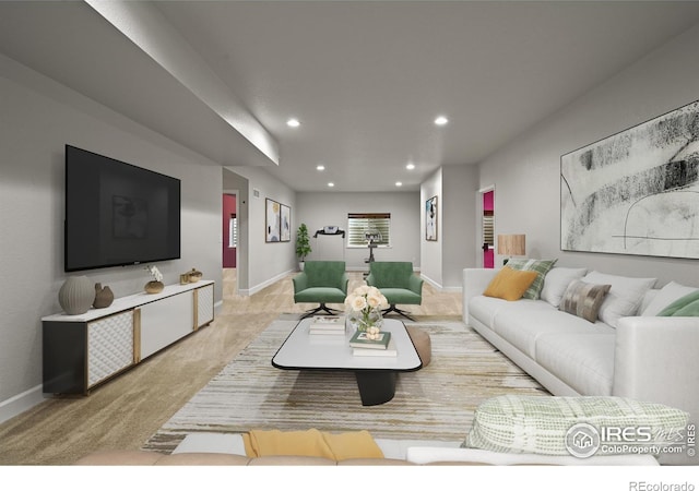12648 Canoe St, Firestone, CO 80504 - living area featuring recessed lighting and baseboards