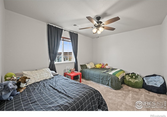 12648 Canoe St, Firestone, CO 80504 - carpeted bedroom with a ceiling fan