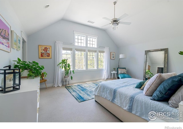 901 Terrace Cir S, Boulder, CO 80304 - carpeted bedroom with vaulted ceiling and a ceiling fan