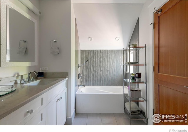 901 Terrace Cir S, Boulder, CO 80304 - full bathroom featuring tile patterned flooring, vanity, and a tub to relax in