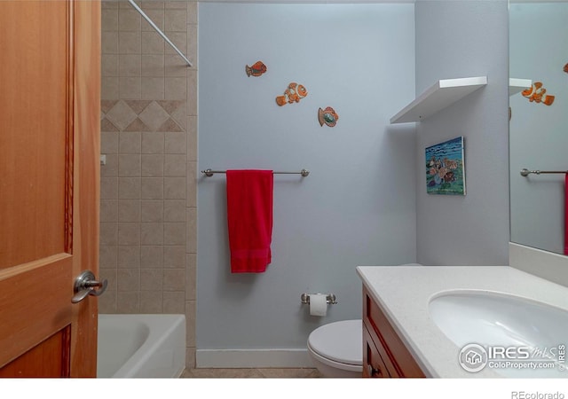 901 Terrace Cir S, Boulder, CO 80304 - full bath with vanity, tile patterned floors, and shower / washtub combination
