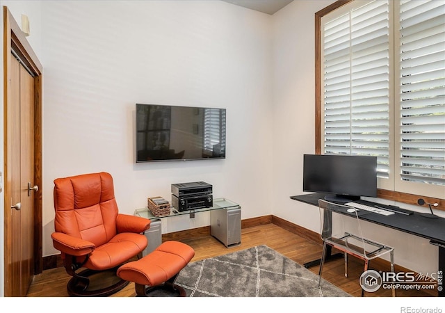 820 Pearl St, Boulder, CO 80302 - office featuring baseboards and wood finished floors