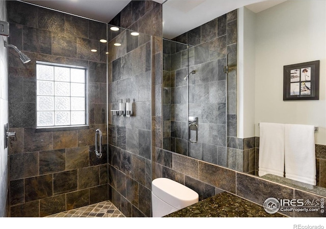 820 Pearl St, Boulder, CO 80302 - full bathroom featuring a stall shower and tile walls