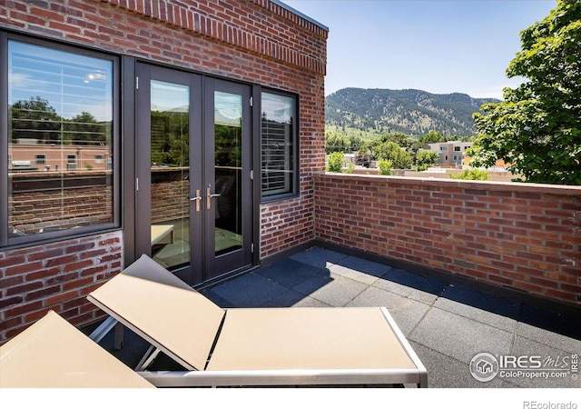820 Pearl St, Boulder, CO 80302 - view of patio / terrace featuring french doors and a mountain view