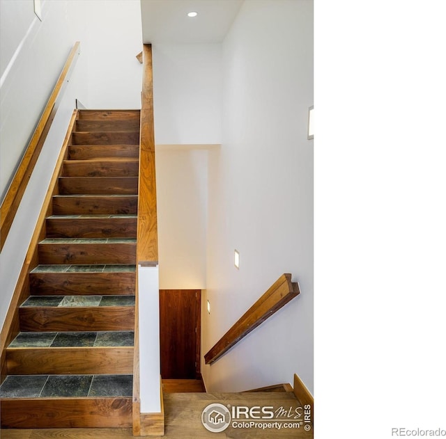 820 Pearl St, Boulder, CO 80302 - stairs featuring recessed lighting