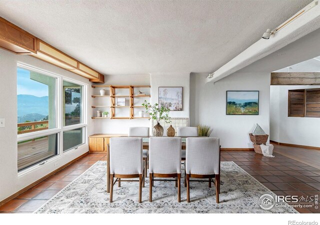 3884 Douglas Mountain Dr, Golden, CO 80403 - dining area with a textured ceiling and light tile patterned floors