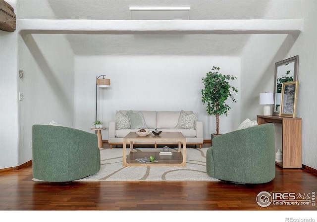 3884 Douglas Mountain Dr, Golden, CO 80403 - living area featuring wood finished floors and baseboards