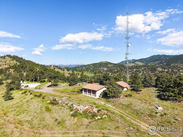 3884 Douglas Mountain Dr, Golden, CO 80403 - bird's eye view of a mountainous background