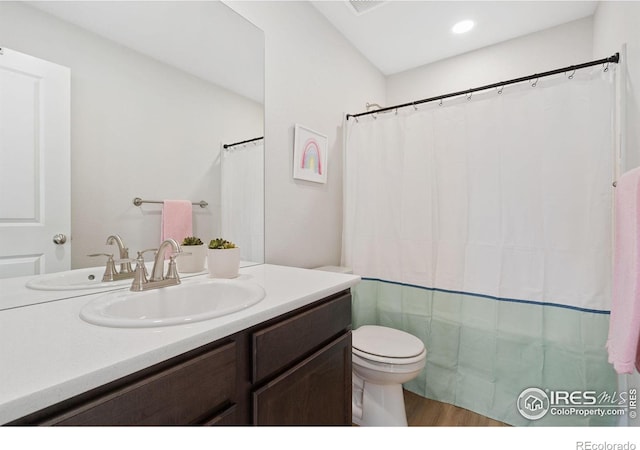 5199 Beckworth St, Timnath, CO 80547 - full bathroom featuring vanity, wood finished floors, and curtained shower
