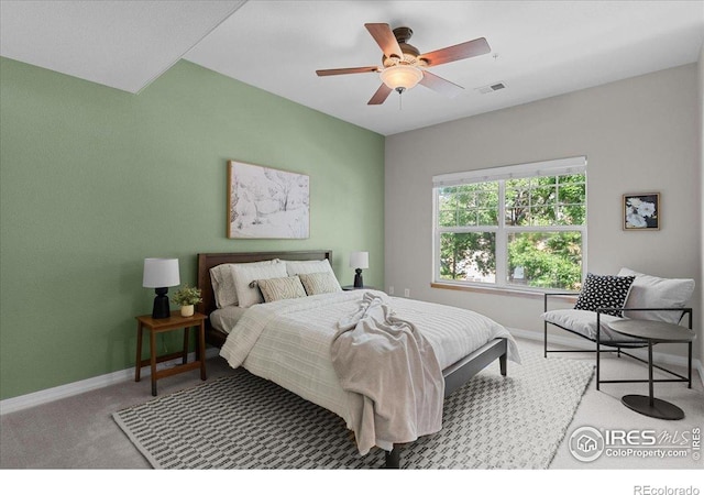 5220 Boardwalk Dr Unit 22, Fort Collins, CO 80525 - carpeted bedroom featuring baseboards and a ceiling fan