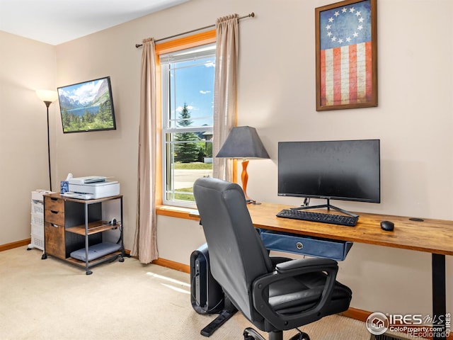 1695 Gray Hawk Ct, Estes Park, CO 80517 - carpeted home office featuring baseboards