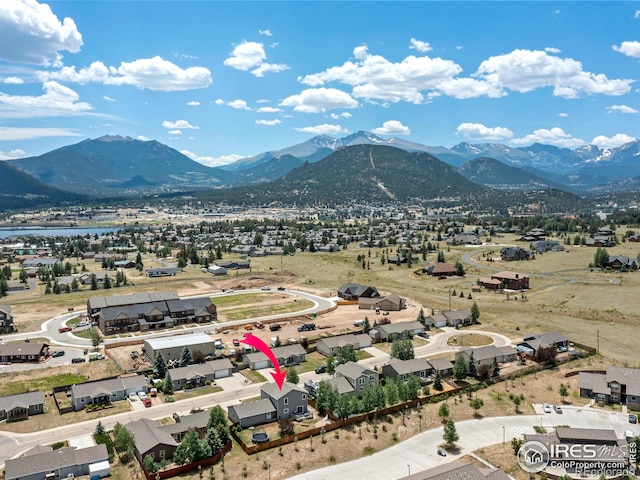 1695 Gray Hawk Ct, Estes Park, CO 80517 - aerial view of residential area featuring a mountainous background