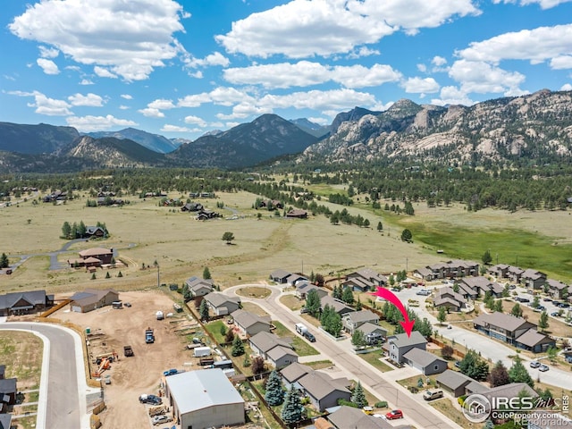 1695 Gray Hawk Ct, Estes Park, CO 80517 - aerial view of residential area featuring a mountain backdrop