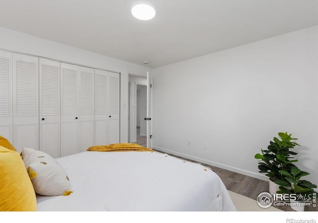 530 Mount Evans St, Longmont, CO 80504 - bedroom featuring wood finished floors and a closet