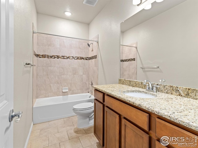 3038 County Fair Ln Unit 1, Fort Collins, CO 80528 - full bathroom featuring vanity, tub / shower combination, and tile patterned flooring