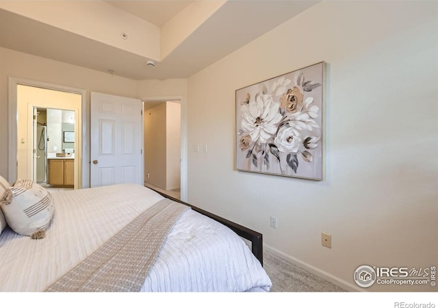 4919 Noble Park Pl, Boulder, CO 80301 - carpeted bedroom with baseboards and ensuite bathroom