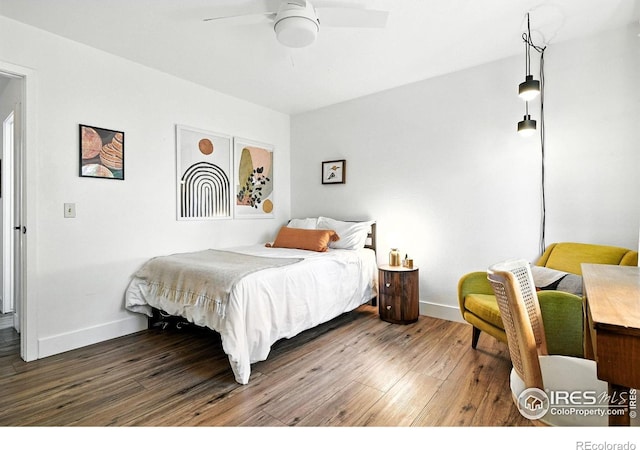 3850 Broadway St Unit 24, Boulder, CO 80304 - bedroom with wood finished floors and a ceiling fan