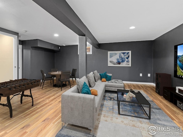 18931 E Brunswick Pl, Aurora, CO 80013 - living area with light wood finished floors and recessed lighting