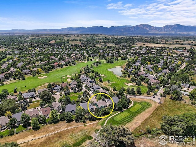 3031 Thunder Lake Cir, Lafayette, CO 80026 - aerial view of residential area with a golf course and a water and mountain view