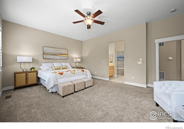 3031 Thunder Lake Cir, Lafayette, CO 80026 - carpeted bedroom featuring ensuite bathroom and a ceiling fan