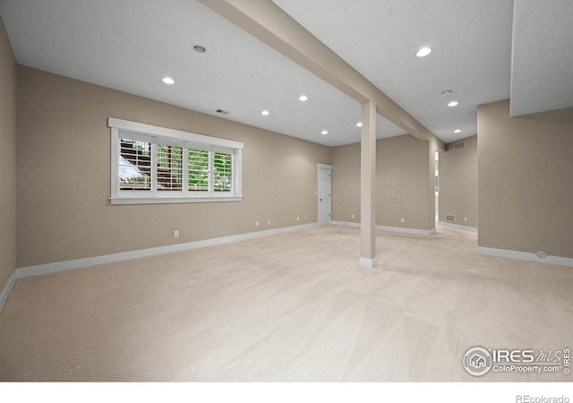 3031 Thunder Lake Cir, Lafayette, CO 80026 - basement with light carpet and recessed lighting